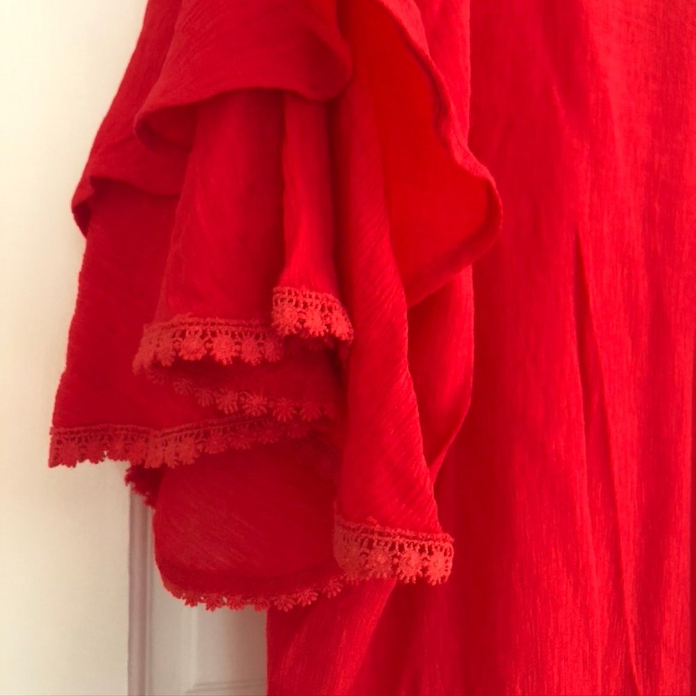 GOOD LUCK GEM V-Neck Ruffle Sleeve Dress - Picture 6 of 9